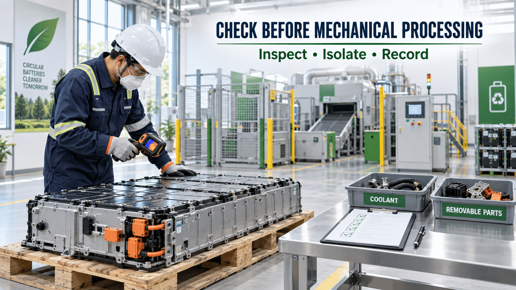 Lithium battery recycling pretreatment